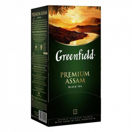 Чай Greenfield "Premium Assam", черный, 25 пакетиков