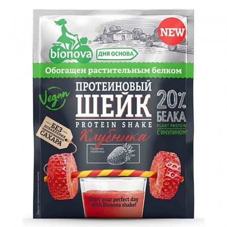 Протеиновый шейк Bionova "С клубникой", 25 гр