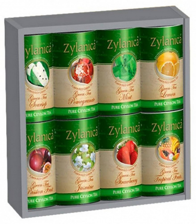Чай Zylanica Flavoured Green Tea, Набор зелёного листового чая с добавками, 240 гр