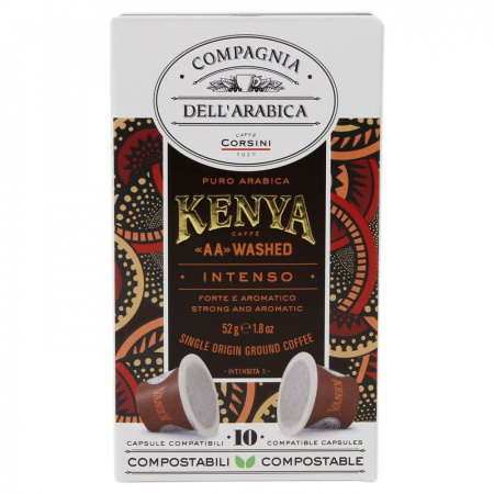 Кофе в капсулах Compagnia Dell`arabica "Nespresso Arabica Kenya AA Washed", 10 штук по 5,2 гр
