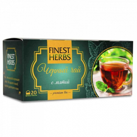 Чай Finest Herbs "Чёрный чай с мятой", 30 гр