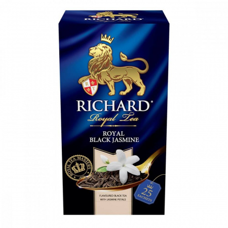 Чай Richard "Royal Black Jasmine", черный с жасмином, 25 пакетиков