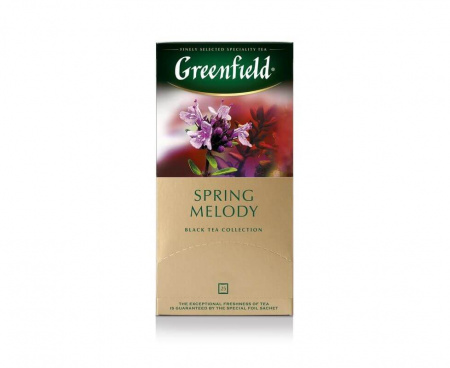 Чай черный Spring Melody с чабрецом, 25 пакетиков, Greenfield