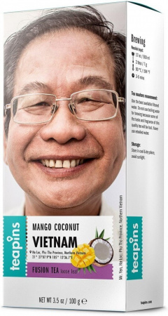 Чай Teapins из коллекции Farmer's Tea "Mango Coconut", черный, 100 гр