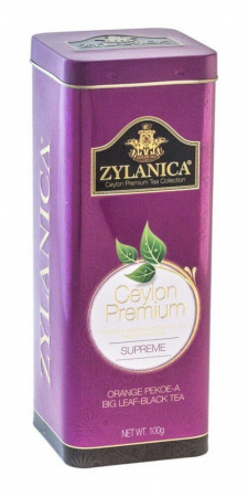 Чай Zylanica Ceylon Premium Supreme, чёрный листовой, OPА, 100 гр