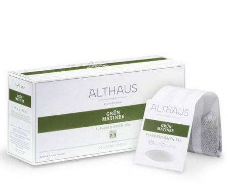 Чай зеленый для чайника Grun Matinee (Грюн Матинэ), 20 пак., Grand Packs, Althaus
