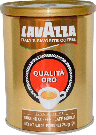 Кофе Lavazza "Qualita Oro", молотый, в жестяной банке, 250 гр
