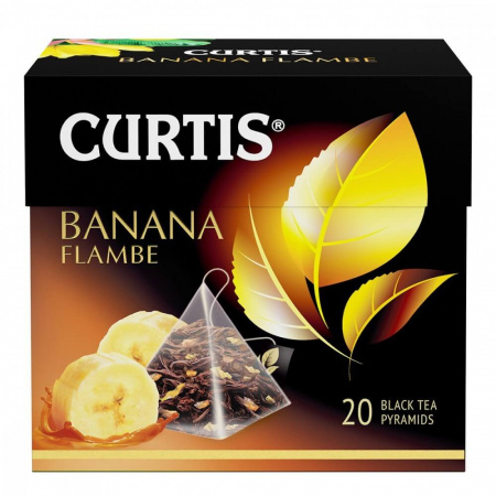 Чай Curtis "Banana Flambe", черный с добавками, 20 пирамидок