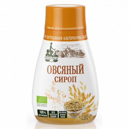 Сахарозаменитель Bionova "Сироп овсяный", органический, 230 гр