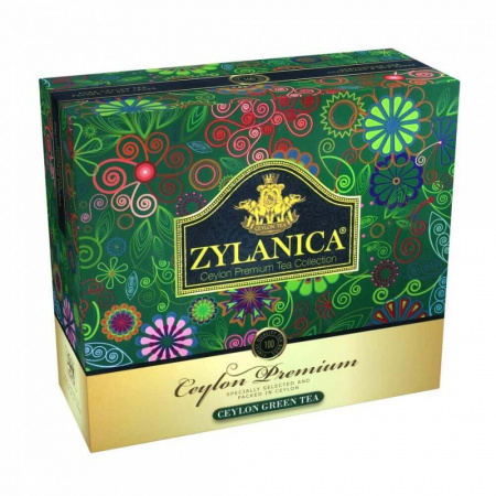 Чай Zylanica Ceylon Premium, зелёный, 100 пакетиков