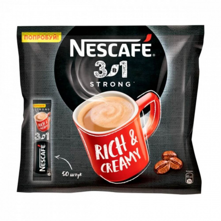 Кофе Nescafe "3 в 1 крепкий", 50 пакетиков