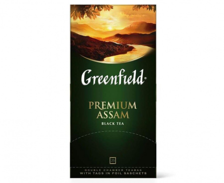 Чай черный Premium Assam, 25 пакетиков, Greenfield