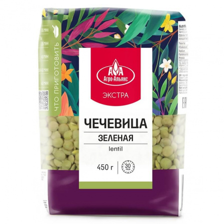 Чечевица Агро-Альянс Экстра "Зеленая", 450 гр