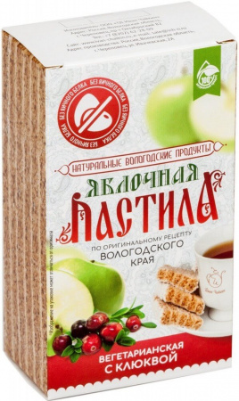 Пастила Иван Чайкин "Яблочная вегетарианская с клюквой", 110 гр
