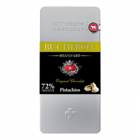 Шоколад Bucheron "Pistachios", горький с фисташками, 100 гр