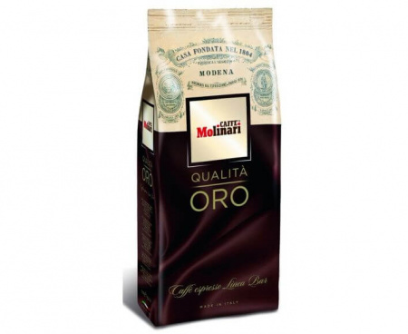 Кофе в зернах Oro, 80% арабика/20% робуста, пакет 1 кг, Molinari