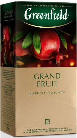 Чай Greenfield "Grand Fruit", черный с добавками, 25 пакетиков