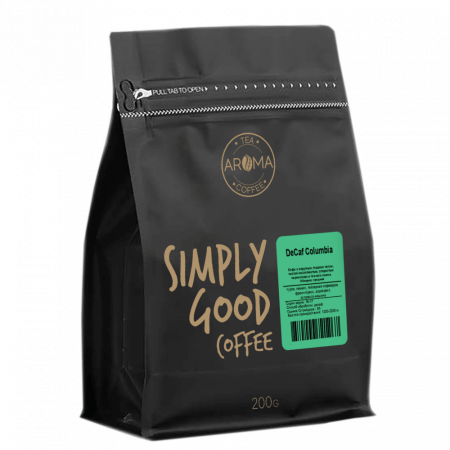 Кофе Aroma "DeCaf Columbia", без кофеина, арабика в зёрнах, 200 гр