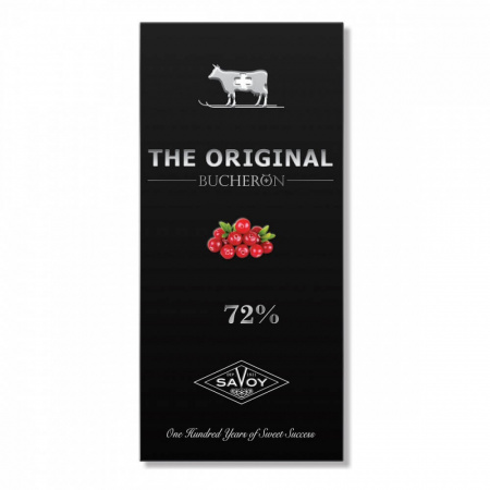Шоколад Bucheron The Original, горький 72%, с кусочками клюквы, 100 гр