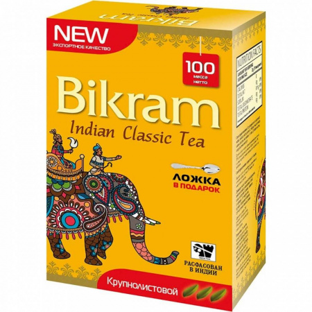 Чай Bikram "Indian classic tea", чёрный крупнолистовой, 100 гр