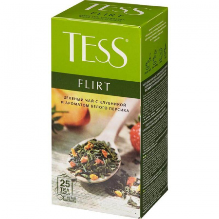 Чай Тess "Flirt", зеленый с добавками, 25 пакетиков