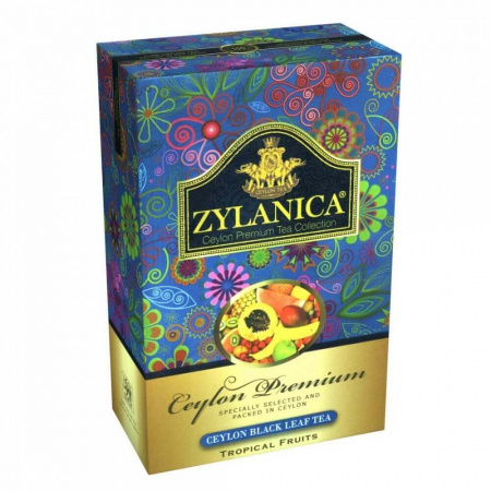 Чай Zylanica Ceylon Premium, Tropical Fruits, чёрный листовой с кусочками фруктов, 100 гр