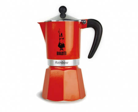 Гейзерная кофеварка Rainbow, 4963, на 6 чашек, красная, Bialetti
