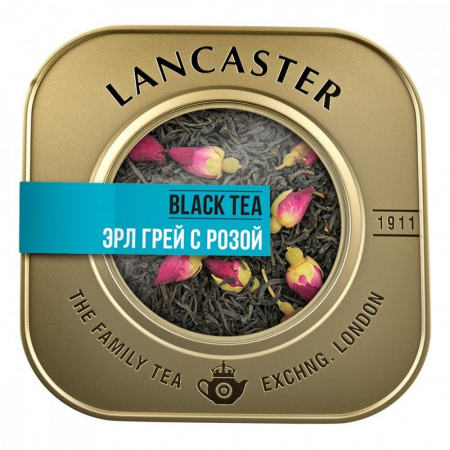 Чай Lancaster "Эрл Грей с розой", чёрный листовой с добавками, 75 гр