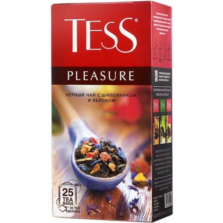 Чай Tess "Pleasure", черный с добавками, 25 пакетиков