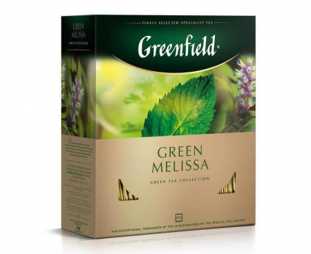 Чай зеленый Green Melissa, 100 пакетиков, Greenfield