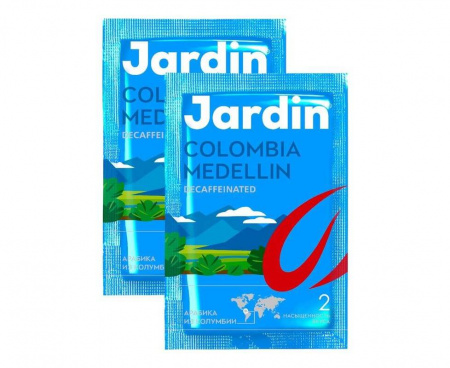 Кофе растворимый порционный Colombia Medellin декофеинизированный, 100 пакетиков по 2 г, Jardin