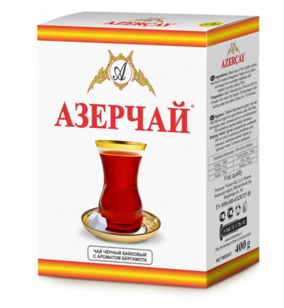 Чай Азерчай чёрный байховый с ароматом бергамота, 400 гр