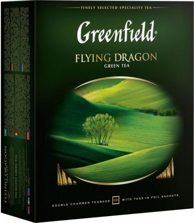 Чай Greenfield "Flying Dragon", зеленый, 100 пакетиков