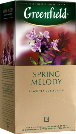 Чай Greenfield "Spring Melody", черный с добавками, 25 пакетиков