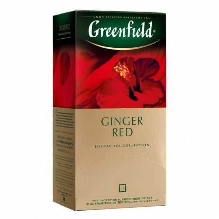 Чай Greenfield "Ginger Red", травяной с добавками, 25 пакетиков
