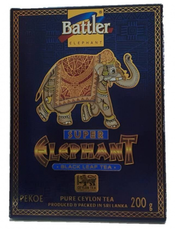 Чай Battler "Супер слон", черный листовой Pekoe, 200 гр