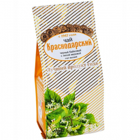 Чай Краснодарский "С липой медовой", черный листовой с добавками, 100 гр