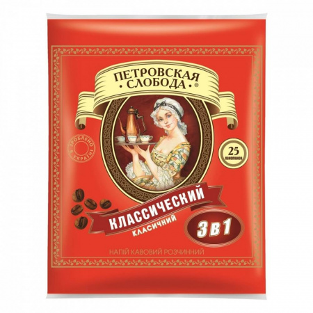 Кофе Петровская Слобода, 3 в 1, 25 пакетиков