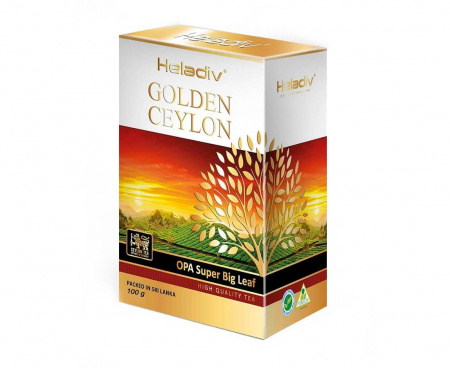 Чай листовой черный Golden Ceylon Opa Super Big Leaf, 100 г, Heladiv