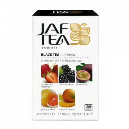 Чай Jaf Tea "Fruit Fiesta", черный с добавками, ассорти 5 видов по 4 сашета
