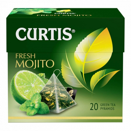 Чай Curtis "Fresh Mojito", зелёный ароматизированный, 20 пирамидок