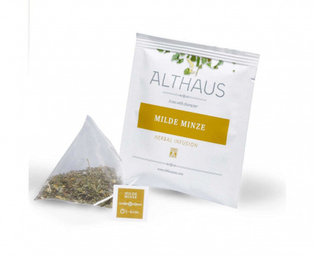 Чай травяной Milde Minze (Нежная Мята), 15 пирамидок, Pyra-Pack, Althaus