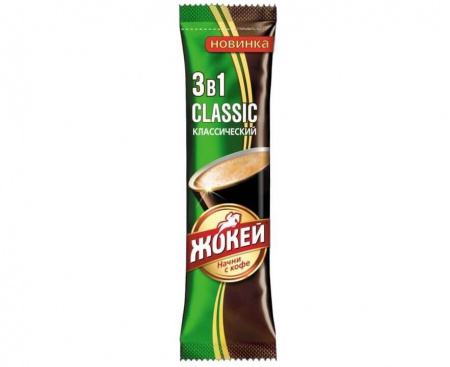 Кофе растворимый классический 3в1 с сахаром и сливками, 10 шт., Жокей