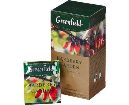 Чай черный Barberry garden с барбарисом, 25 пакетиков, Greenfield