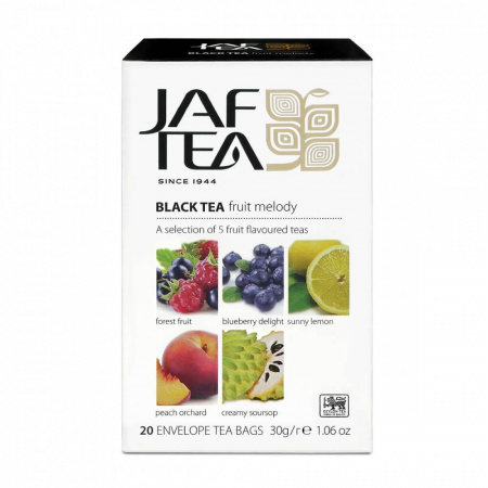 Чай Jaf Tea "Fruit Melody", черный с добавками, ассорти 5 видов по 4 сашета