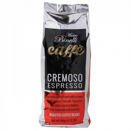 Кофе Mastro binelli "Cremoso espresso", в зёрнах, 500 гр