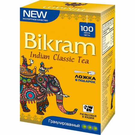 Чай Bikram "Гранулированный ctc", чёрный, 100 гр