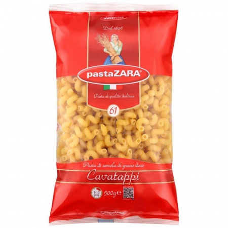 Макароны Pasta Zara "Рожок Витой № 61", 500 гр