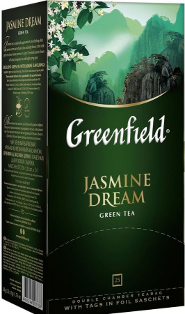Чай Greenfield "Jasmine Dream", зеленый с жасмином, 25 пакетиков