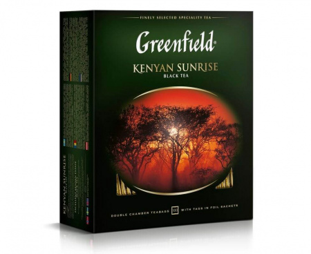 Чай черный Kenyan Sunrise, 100 пакетиков, Greenfield